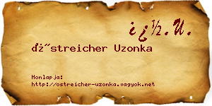 Östreicher Uzonka névjegykártya